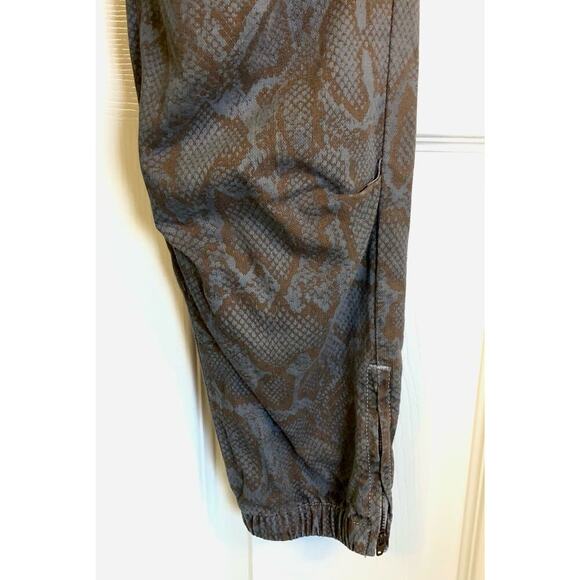 Sundry Python Joggers in Smoke Cotton Pants Ankle Zip Gray & Brown Size 27" - Picture 4 of 10